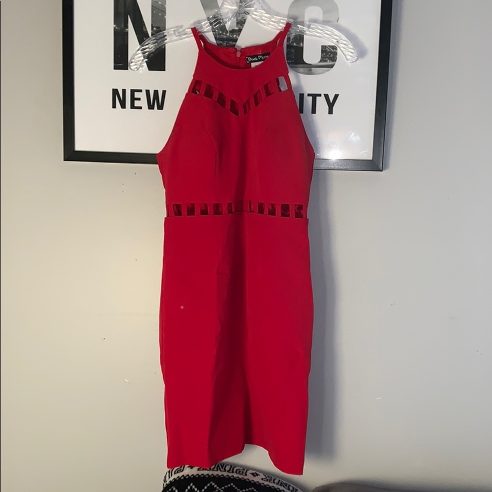 teen girl red dress